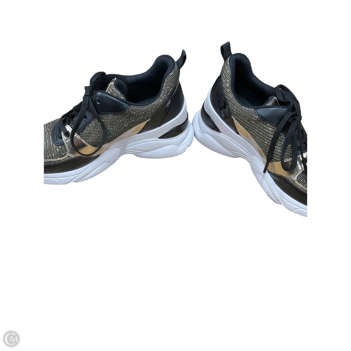 Shoes Designer By Michael Kors In Black & Gold, Size: 8.5