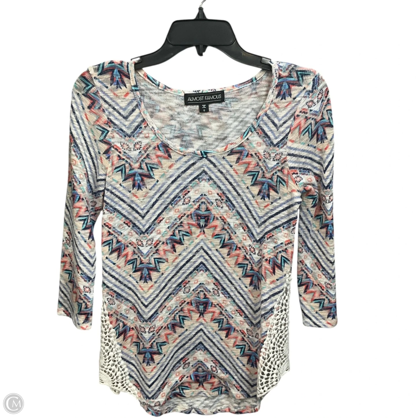 Top Long Sleeve By Almost Famous In Multi-colored, Size: S