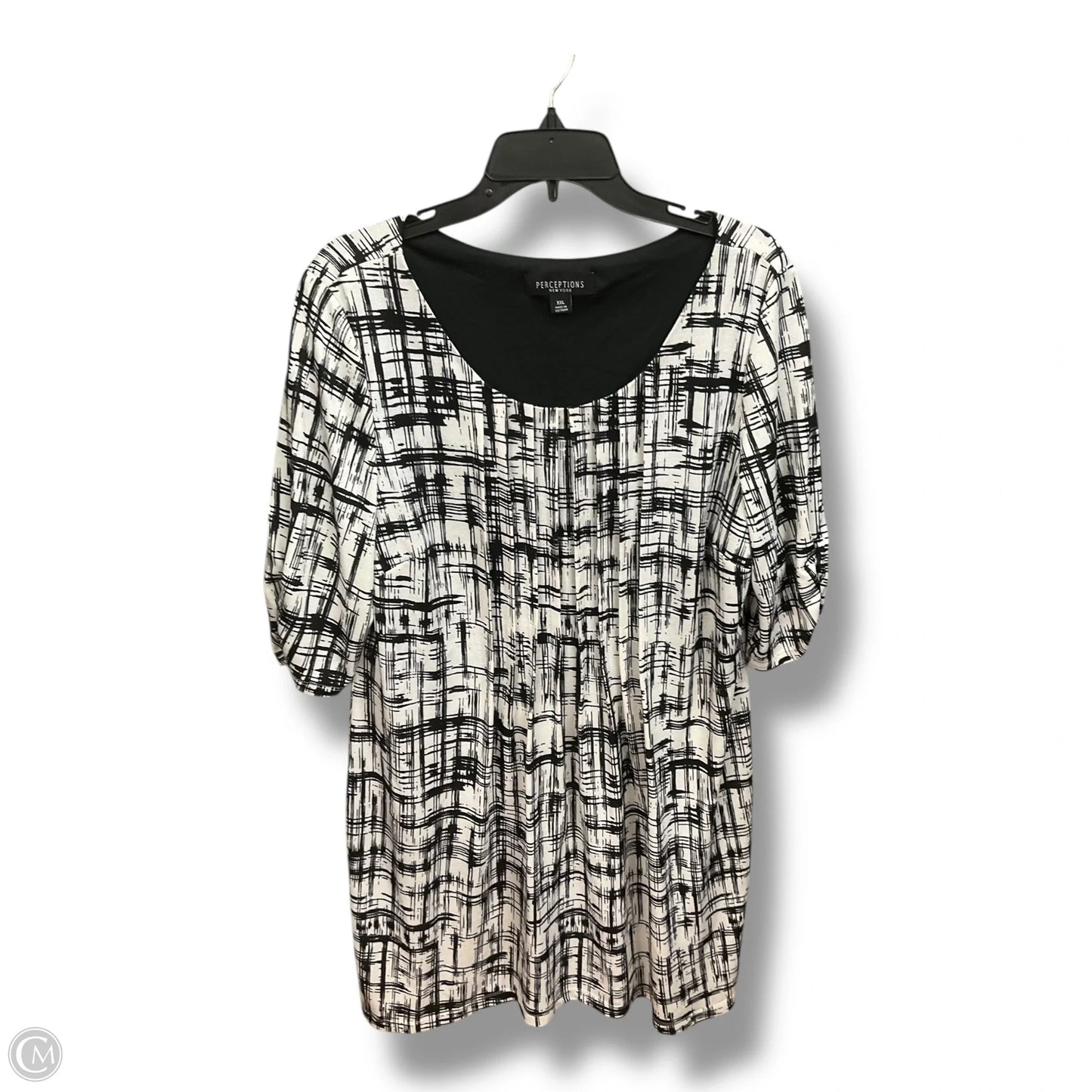 Dress Casual Midi By Perceptions In Black & White, Size: Xxl