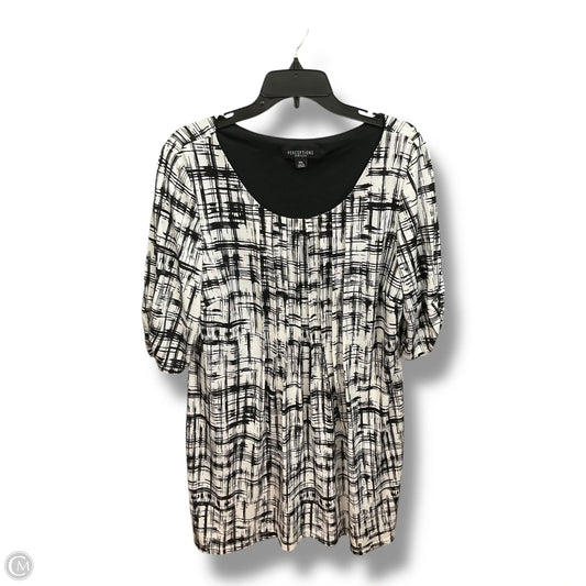Dress Casual Midi By Perceptions In Black & White, Size: Xxl