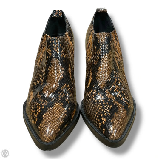 Boots Ankle Heels By Bleecker & Bond In Snakeskin Print, Size: 6