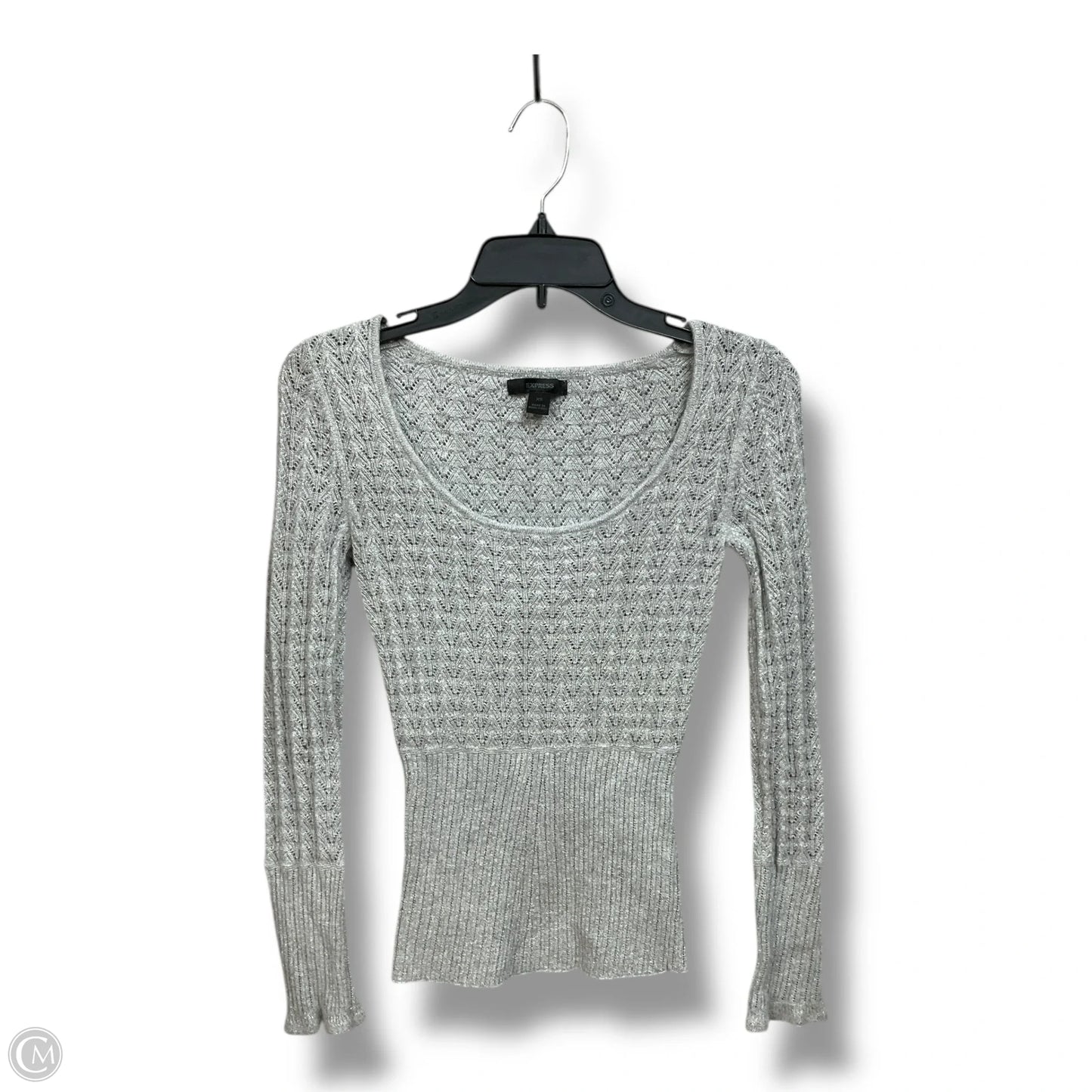Top Long Sleeve By Express In Grey, Size: Xs