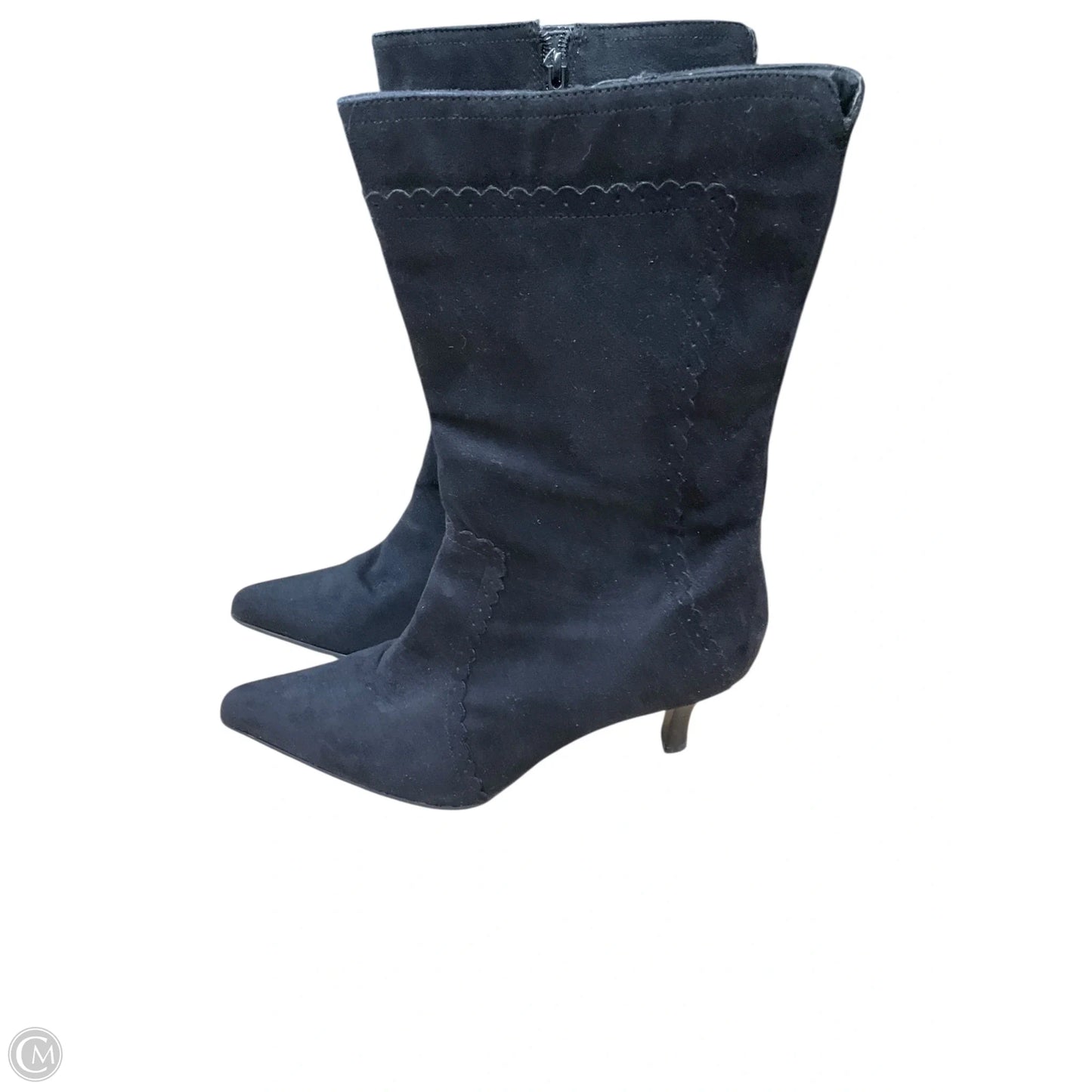 Boots Mid-calf Heels By George In Black, Size: 8.5