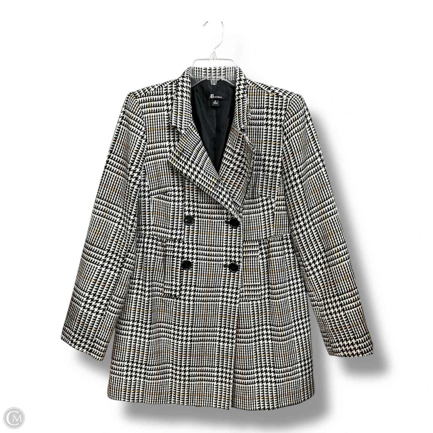 Coat Peacoat By Ab Studio In Black & White, Size: M