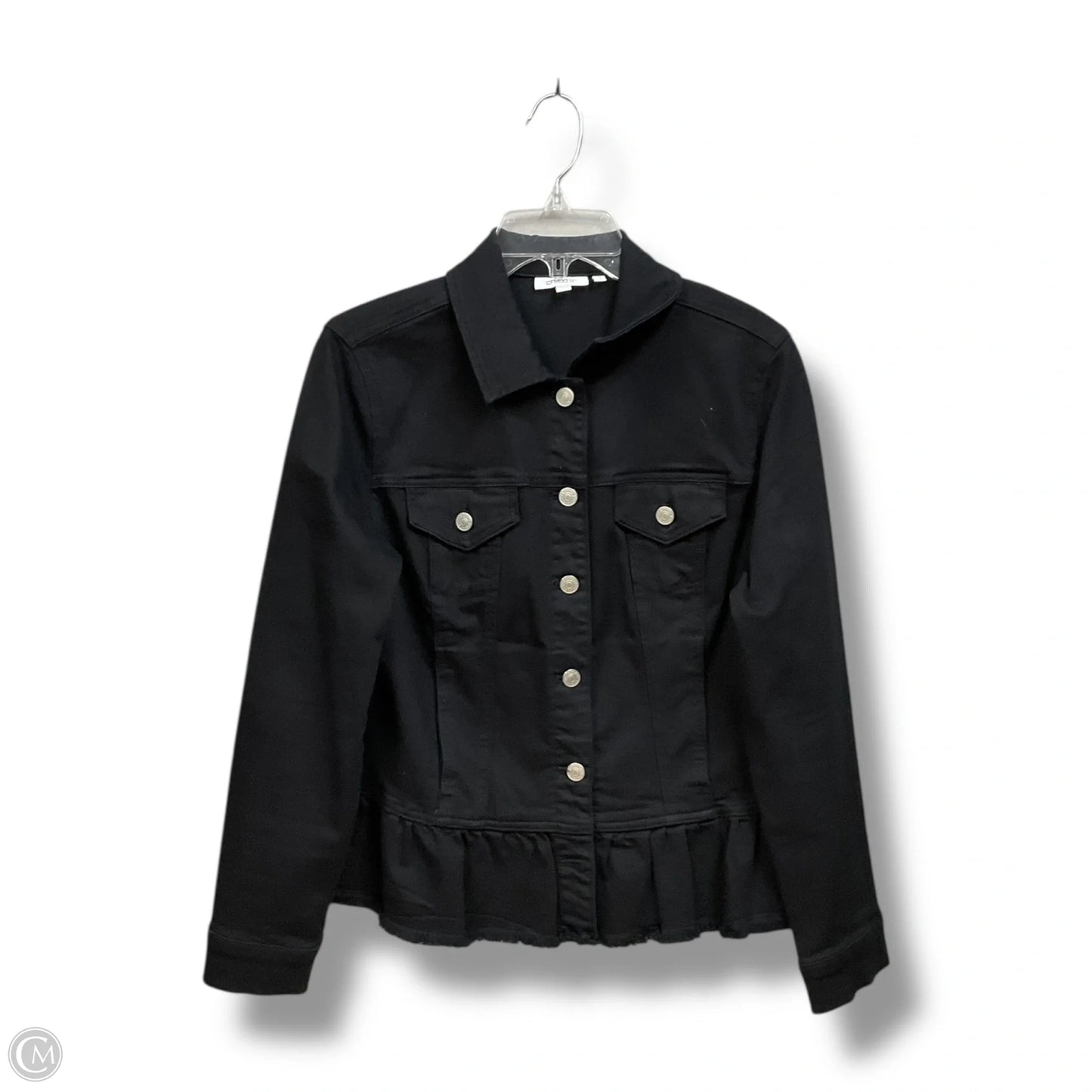 Jacket Denim By Chicos In Black, Size: M