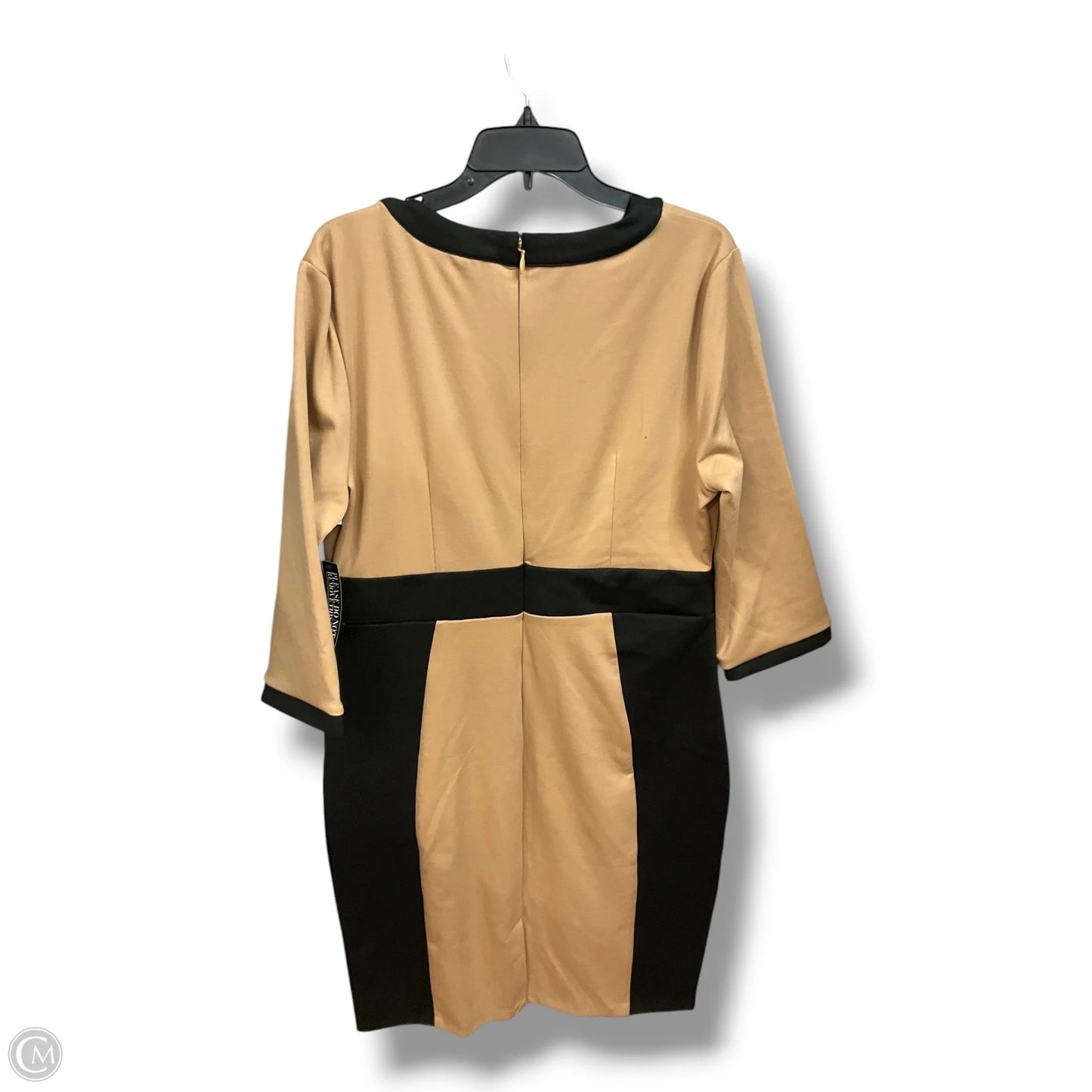 Dress Casual Midi By New York And Co In Black & Tan, Size: Xl