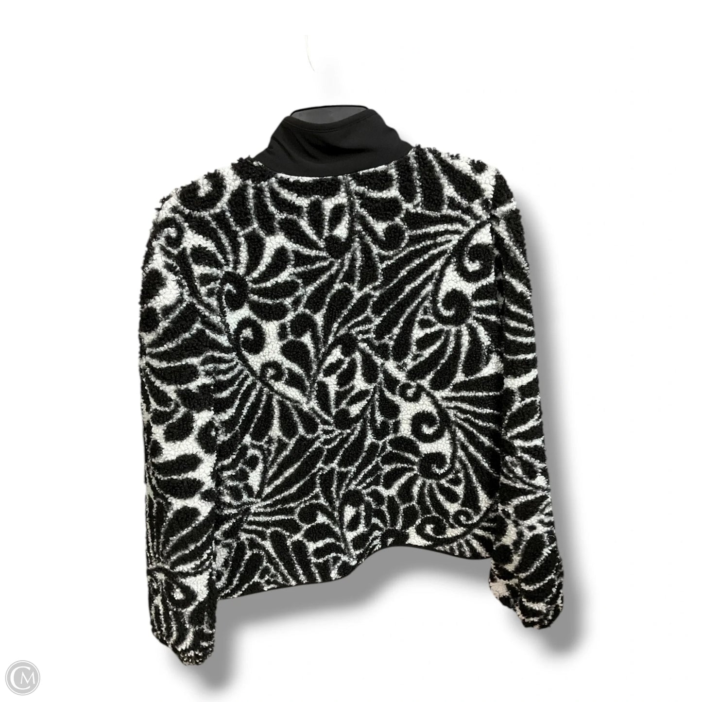 Jacket Faux Fur & Sherpa By Liz Claiborne In Black & White, Size: M