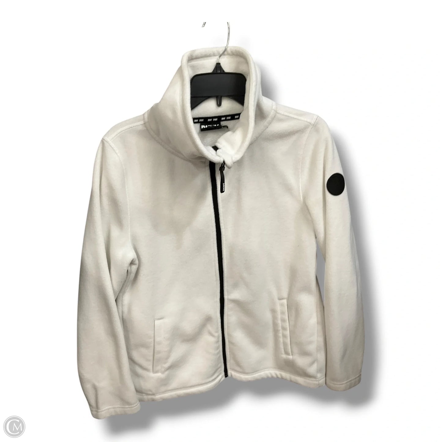 Jacket Fleece By Dkny In White, Size: M
