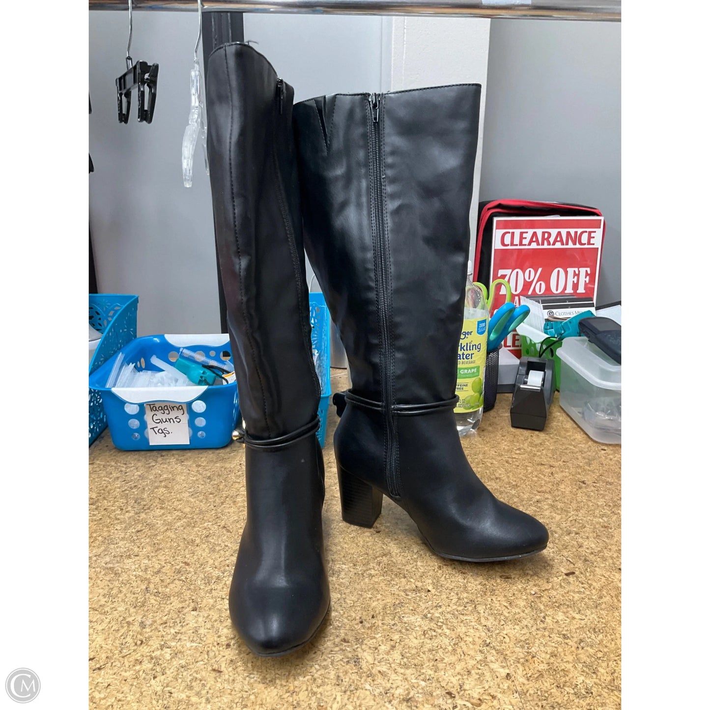 Boots Knee Heels By Franco Sarto In Black, Size: 8