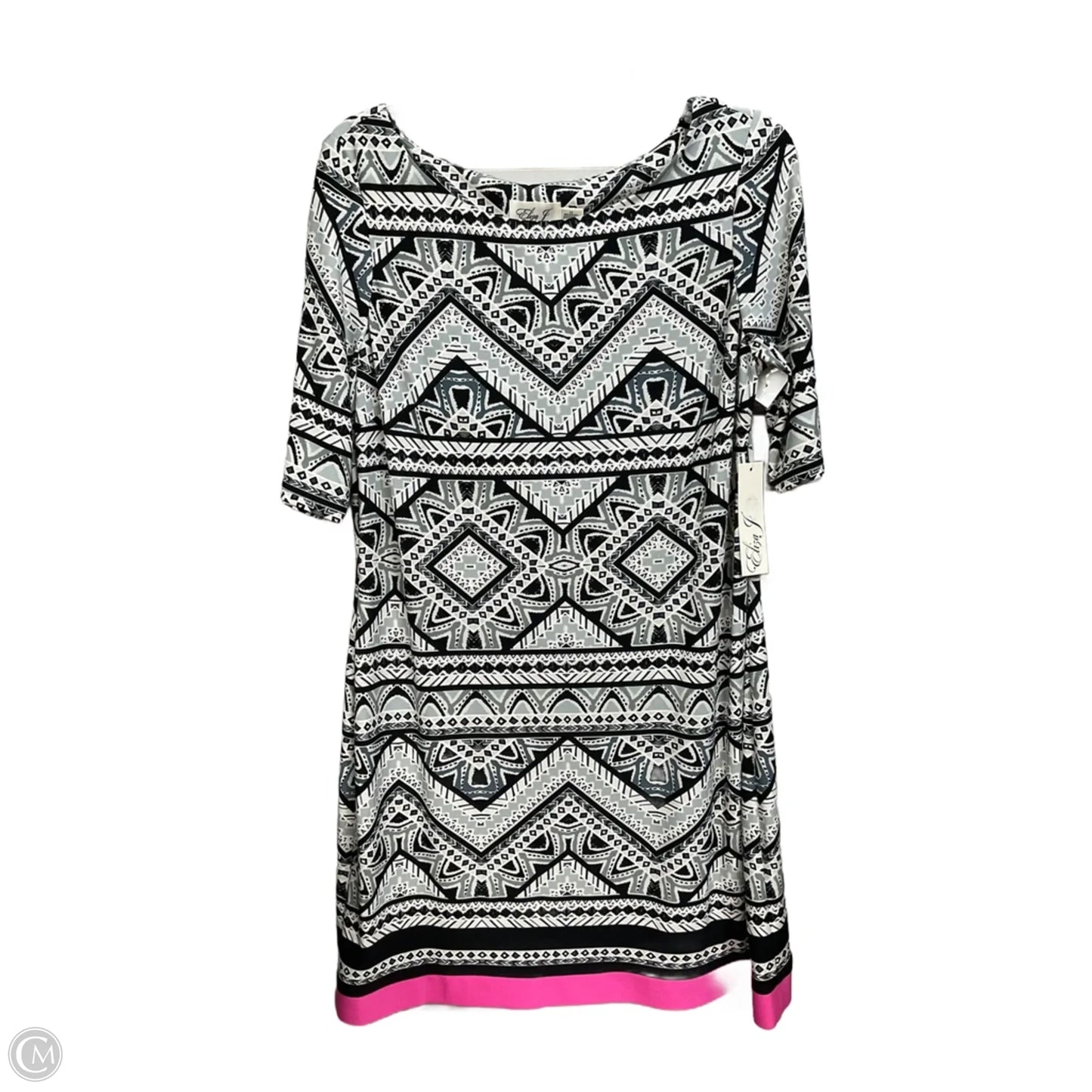 Dress Casual Midi By Eliza J In Black & White, Size: L