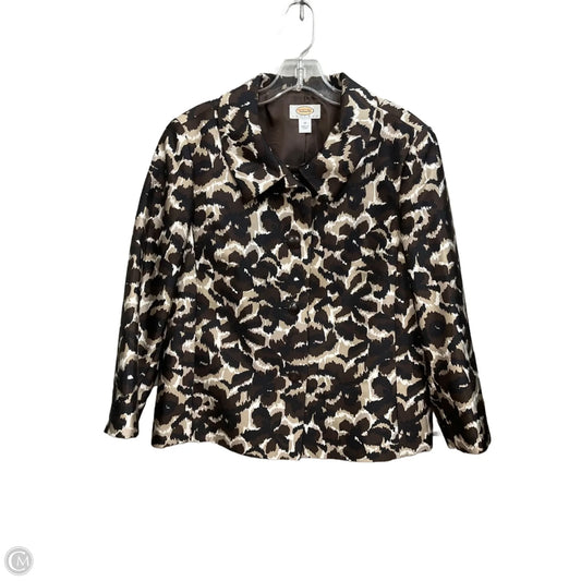 Blazer By Talbots In Black & Brown, Size: L