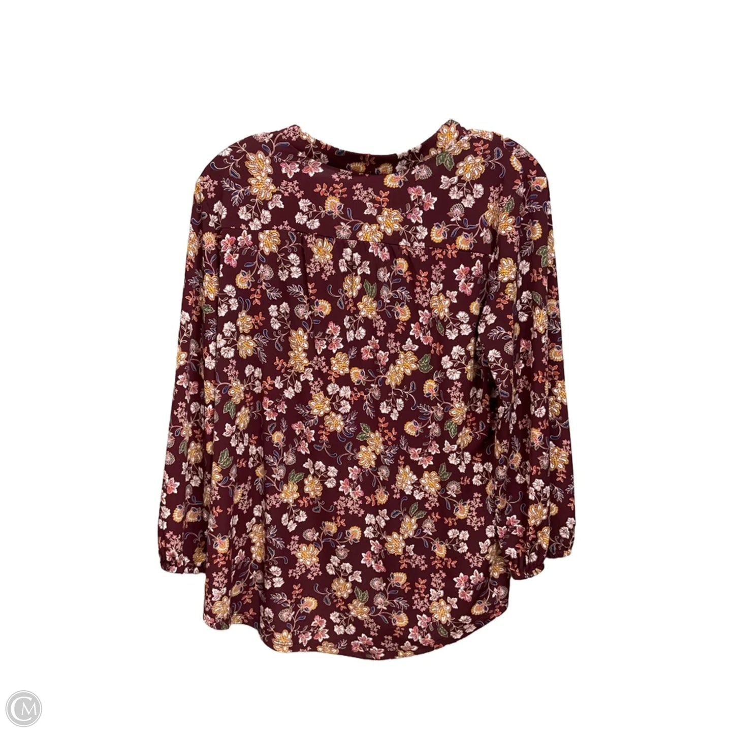Top 3/4 Sleeve By Vince Camuto In Maroon, Size: M