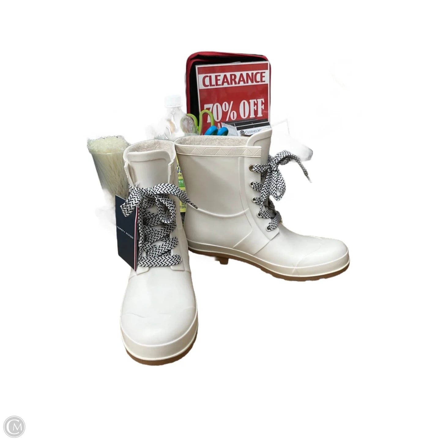 Boots Rain By Tommy Hilfiger In White, Size: 8