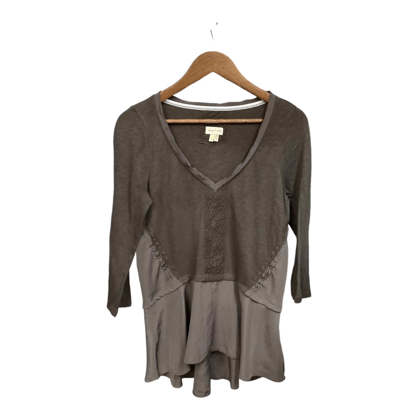 Top Long Sleeve By Meadow Rue In Green, Size: M