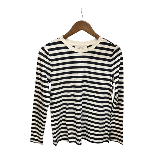 Top Long Sleeve By Loft In Striped Pattern, Size: S