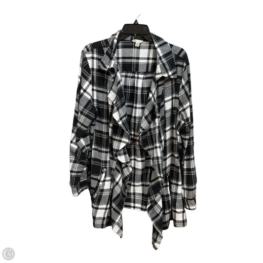 Cardigan By Clothes Mentor In Black & White, Size: 2x