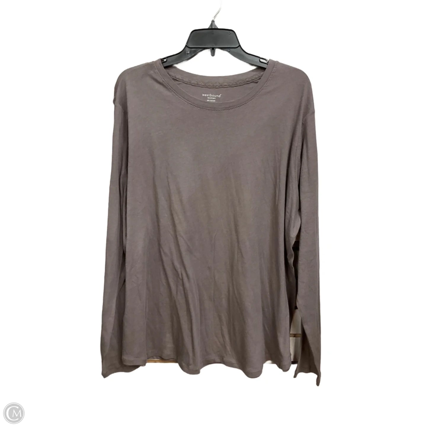 Top Long Sleeve Basic By West Bound In Brown, Size: 2x