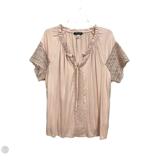 Top Short Sleeve Basic By Cable And Gauge In Pink, Size: 1x