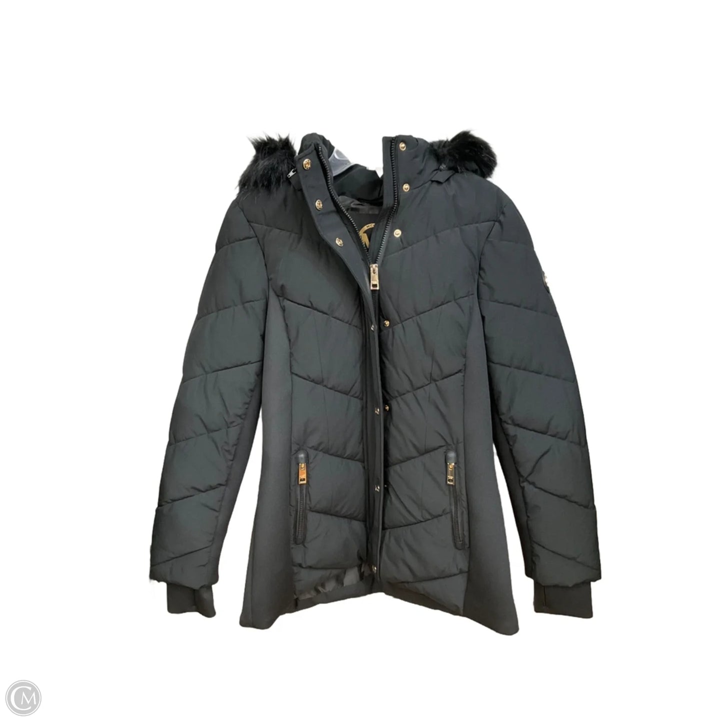 Coat Designer By Michael Kors In Black, Size: M