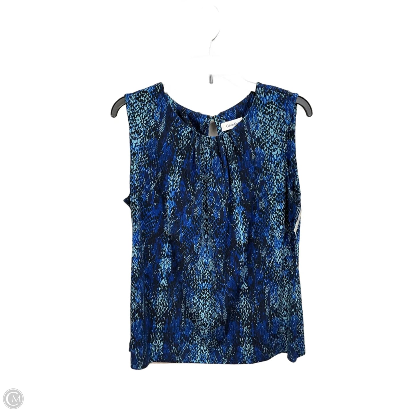 Top Sleeveless By Calvin Klein In Blue, Size: L