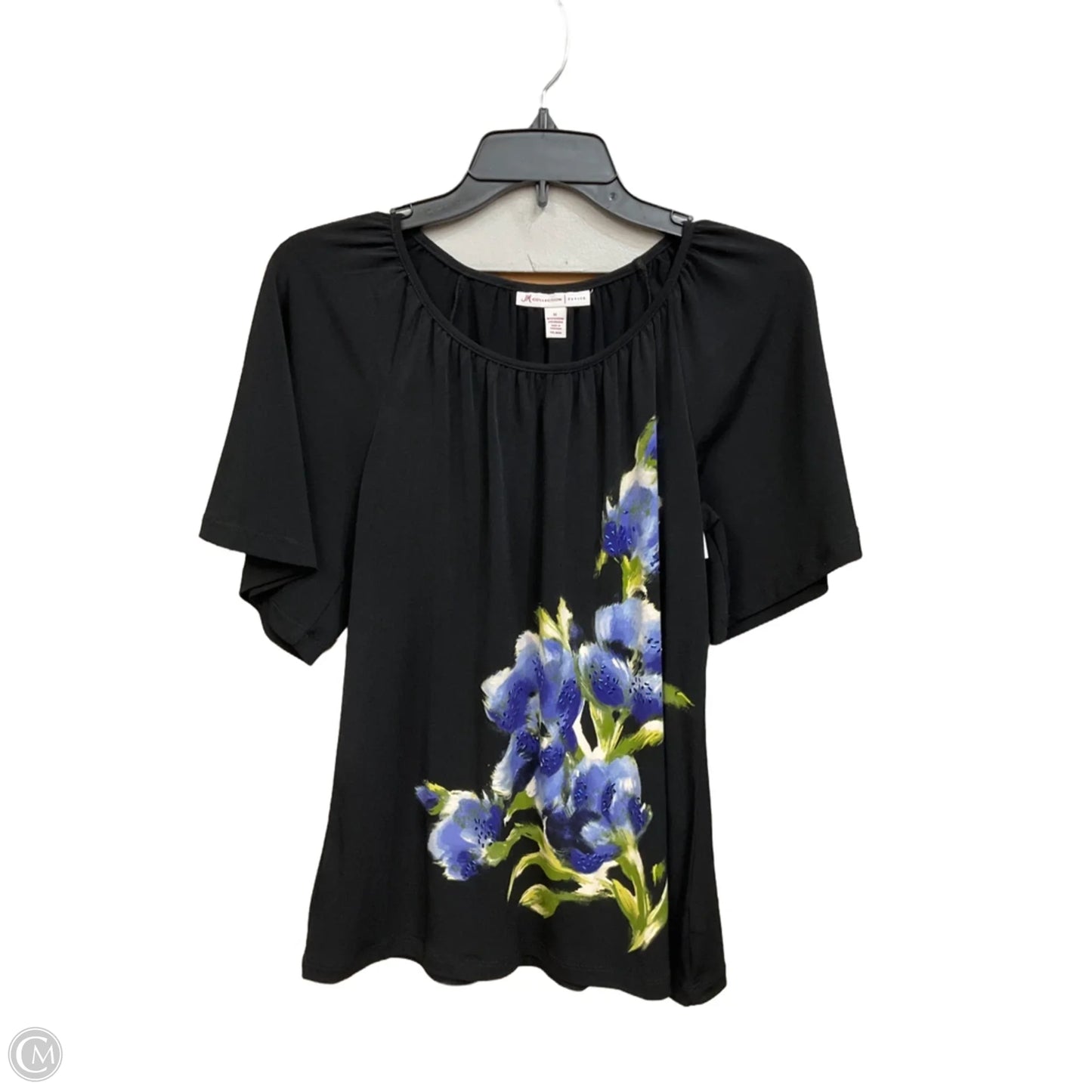 Top Short Sleeve By Jm Collections In Black, Size: M