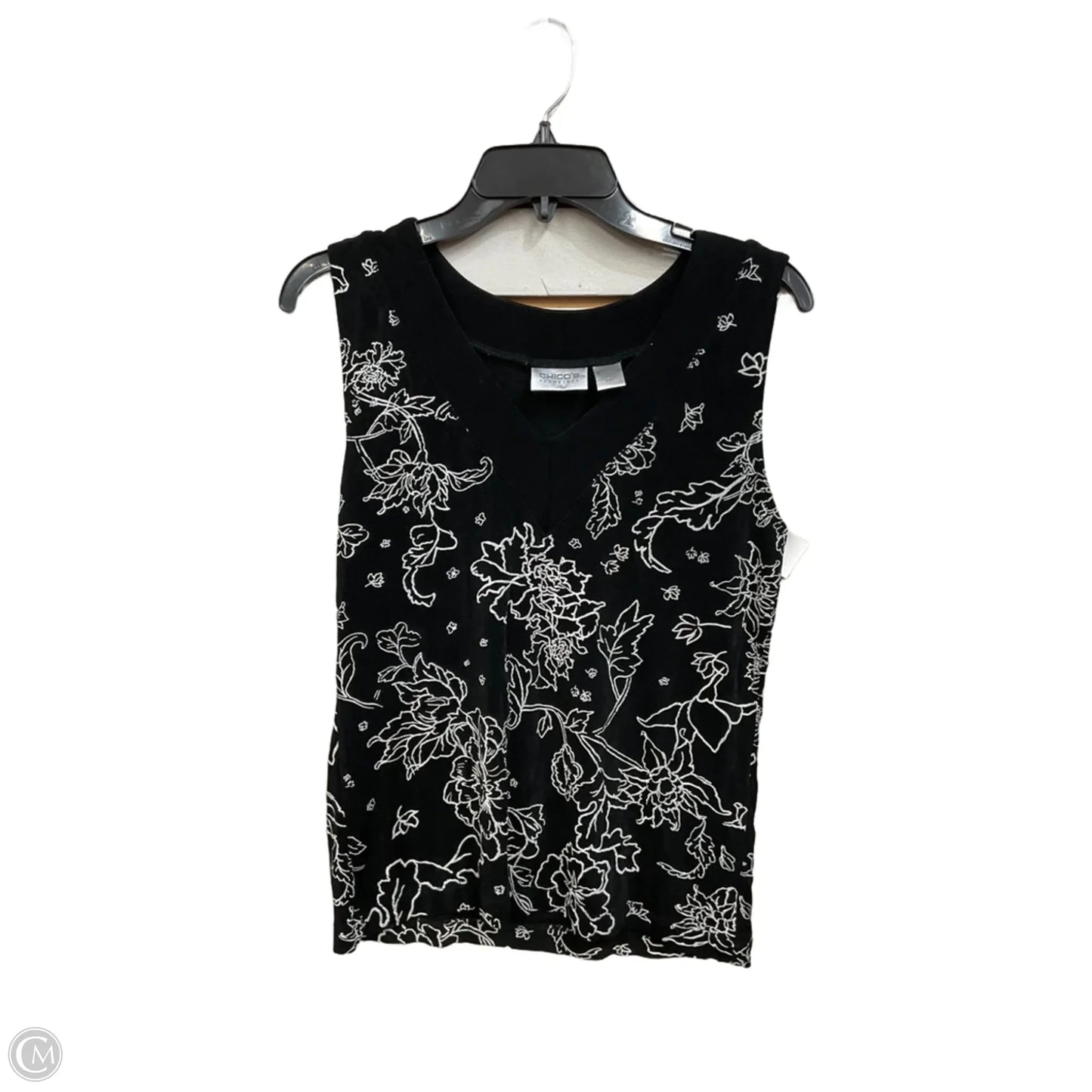 Top Sleeveless Basic By Chicos In Floral Print, Size: M