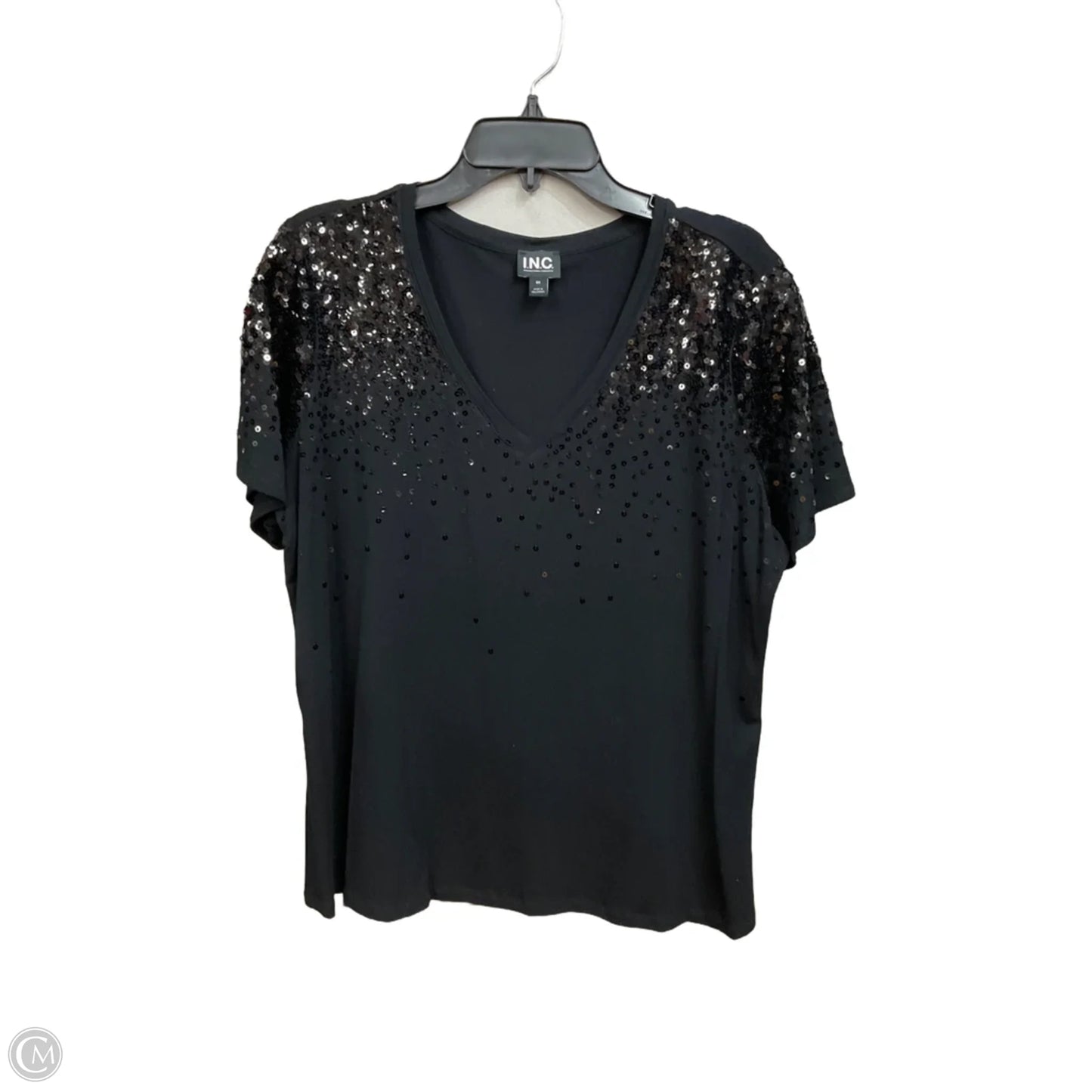 Top Short Sleeve By Inc In Black, Size: Xl