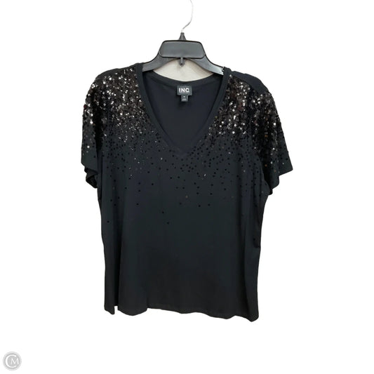 Top Short Sleeve By Inc In Black, Size: Xl
