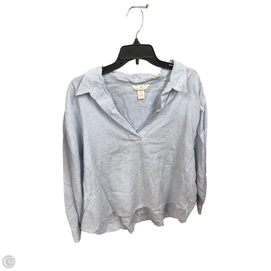Top Long Sleeve By H&m In Blue & White, Size: Xl