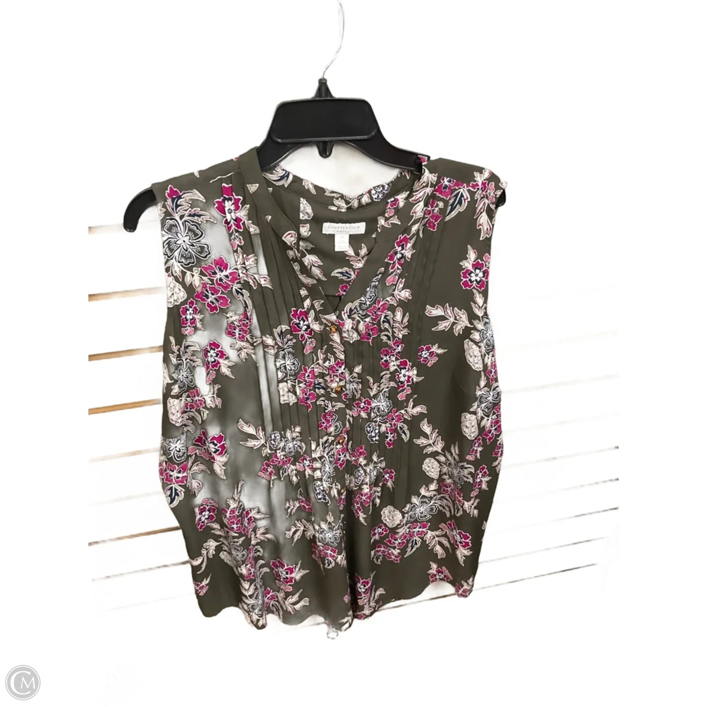 Top Sleeveless By Charter Club In Floral Print, Size: 2x