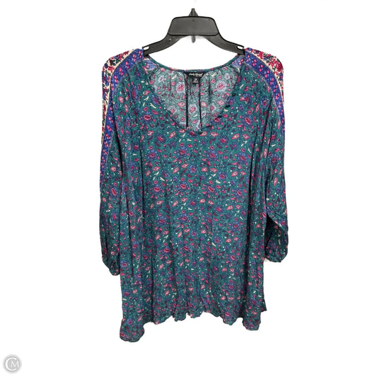 Top 3/4 Sleeve By Lucky Brand In Green, Size: 2x