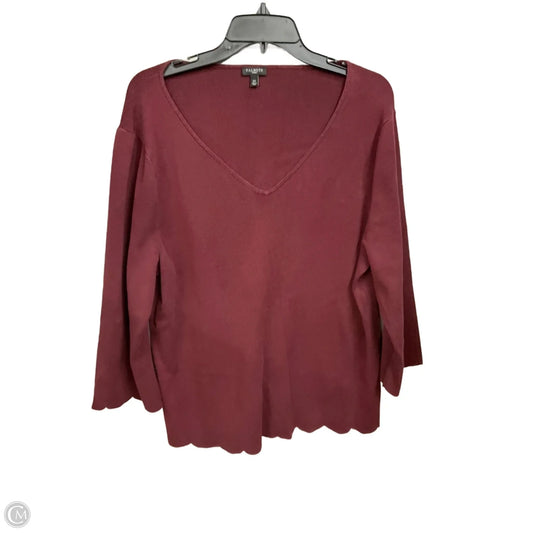 Top 3/4 Sleeve By Talbots In Maroon, Size: 2x