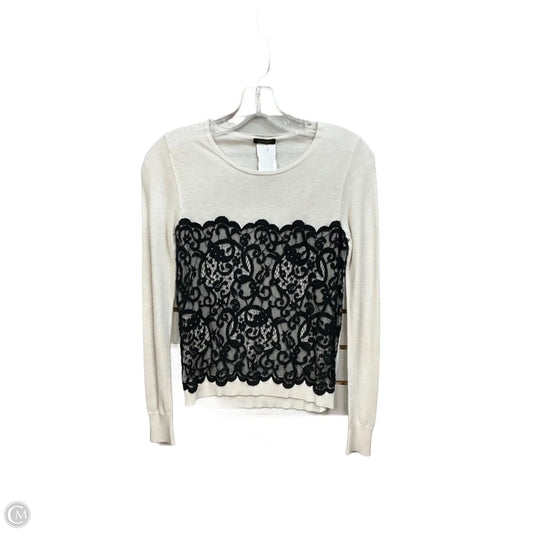 Top Long Sleeve By Ann Taylor In White, Size: Xs