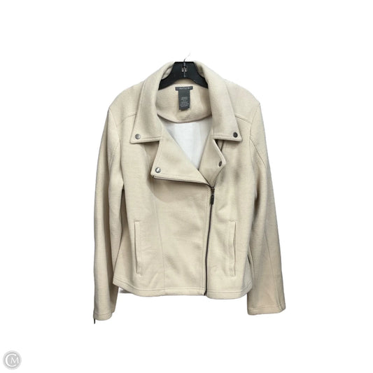 Jacket Moto By Matty M In Cream, Size: Xl