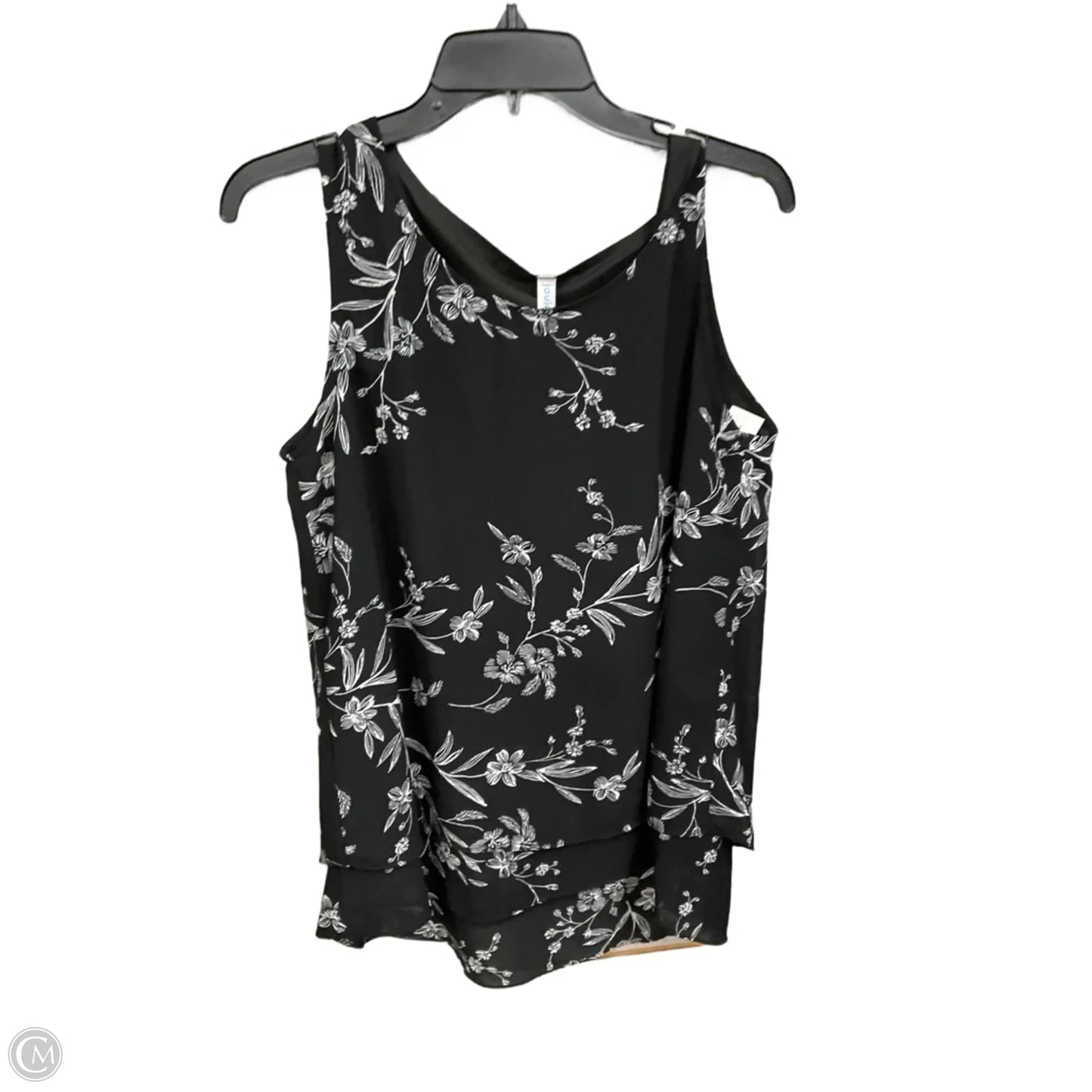 Top Sleeveless By Clothes Mentor In Black & White, Size: L