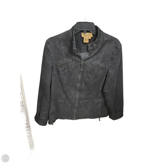 Jacket Denim By Peck And Peck In Black Denim, Size: M
