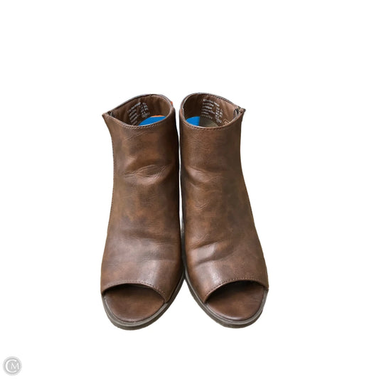 Sandals Heels Block By Brash In Brown, Size: 7.5