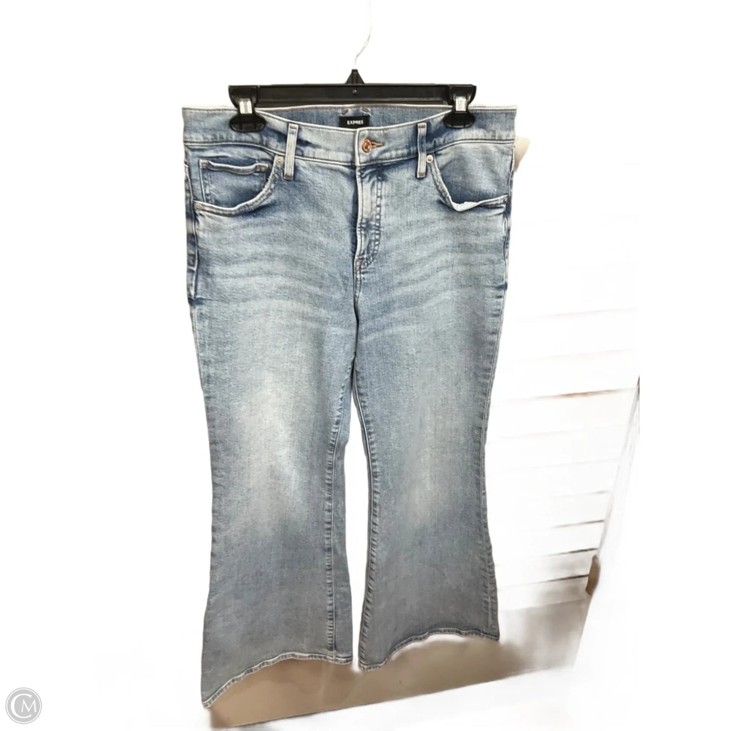 Jeans Wide Leg By Express In Blue Denim, Size: 10