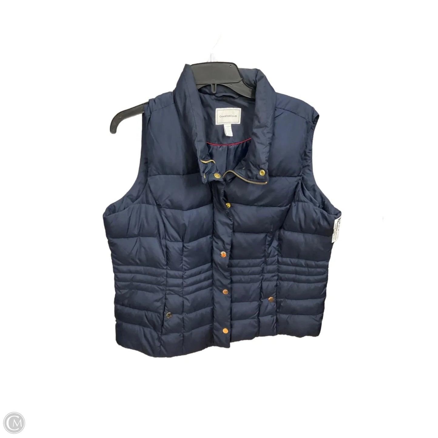 Vest Puffer & Quilted By Charter Club In Blue, Size: Xl