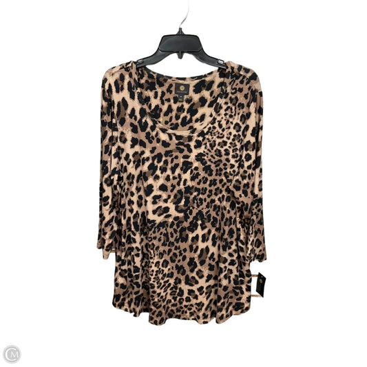 Top 3/4 Sleeve By Jm Collections In Animal Print, Size: 2x