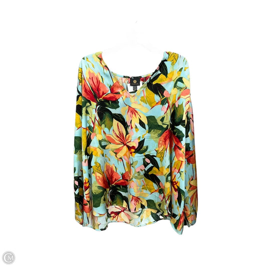 Blouse Long Sleeve By Jm Collections In Floral Print, Size: 3x