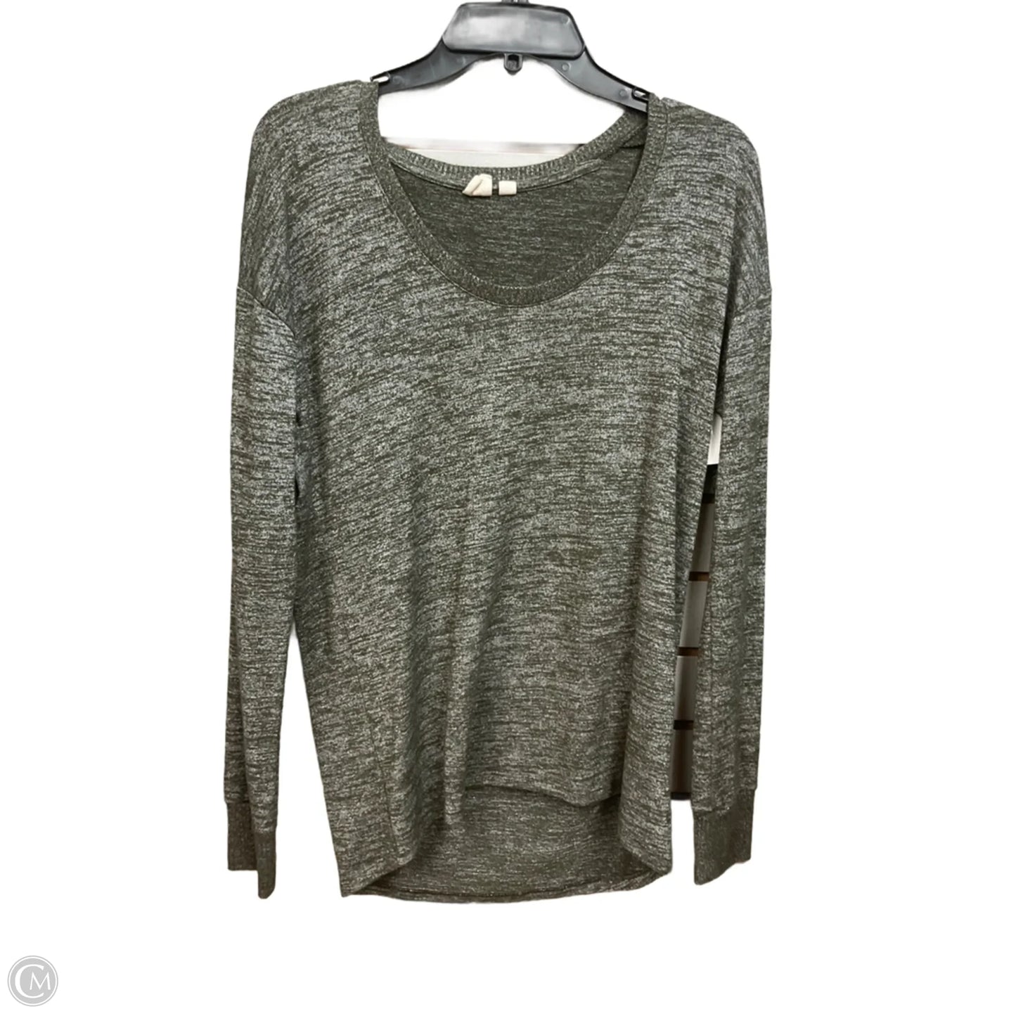 Top Long Sleeve Basic By Gap In Green, Size: S