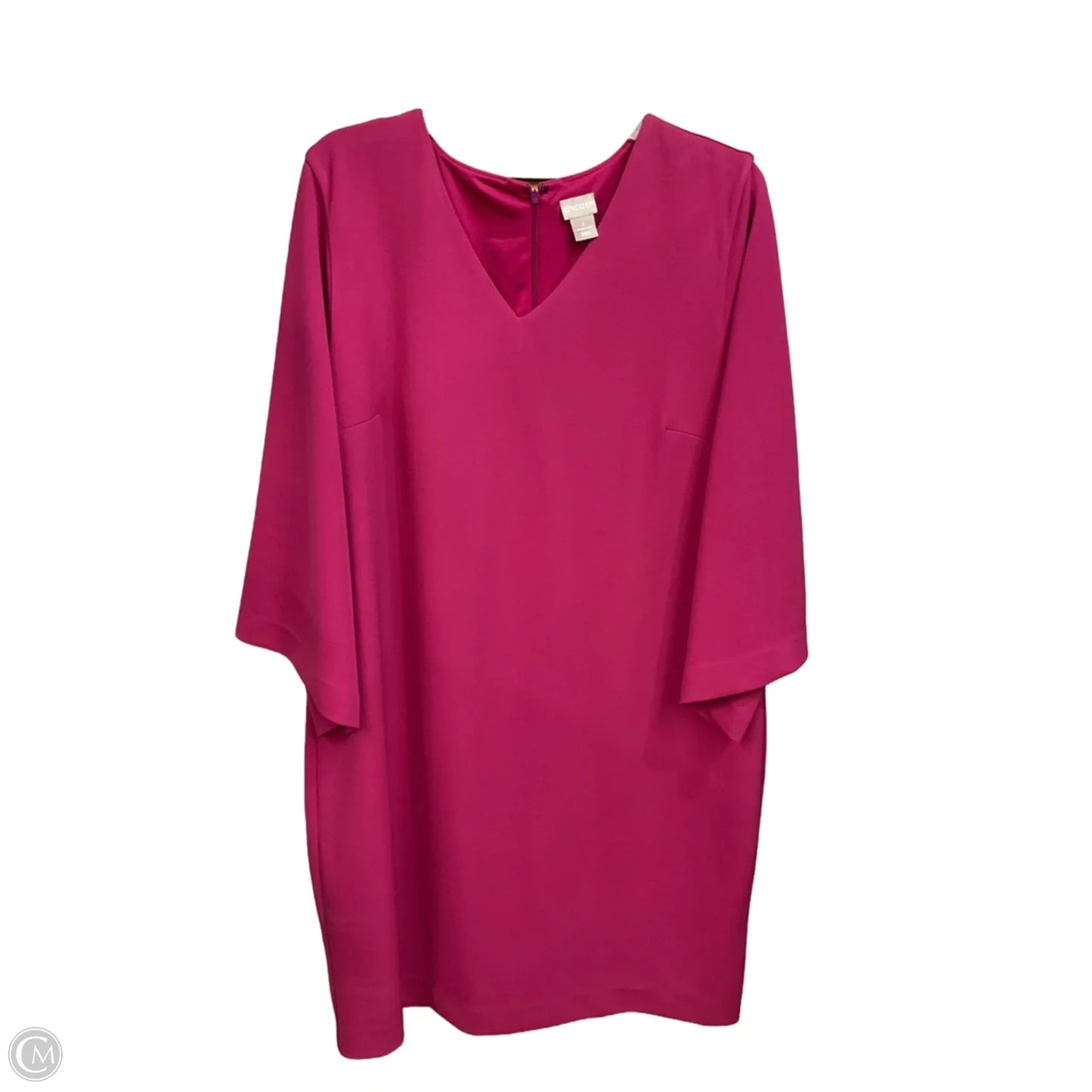 Dress Casual Midi By Chicos In Pink, Size: Xl