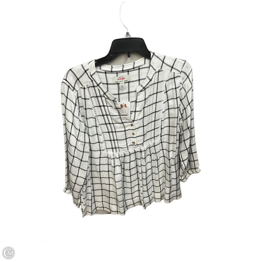 Top Long Sleeve By Wrangler In Black & White, Size: M