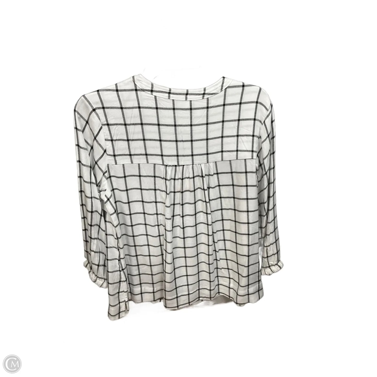 Top Long Sleeve By Wrangler In Black & White, Size: M