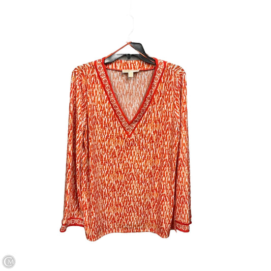 Top Long Sleeve By Michael By Michael Kors In Orange, Size: Xl