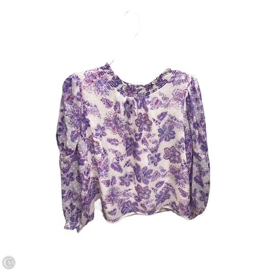 Blouse Long Sleeve By Loft In Purple, Size: M