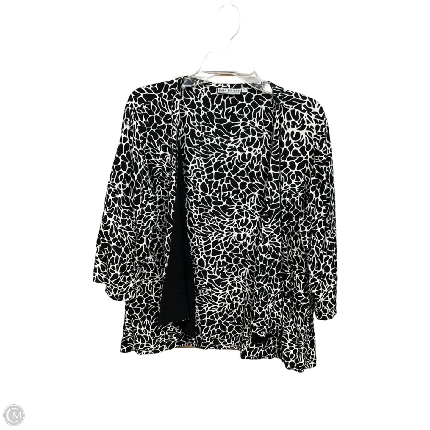Cardigan By Clothes Mentor In Black & White, Size: Xl