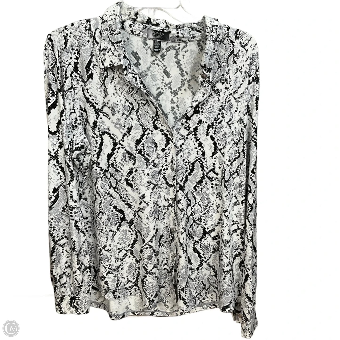 Blouse Long Sleeve By Jones New York In Black & White, Size: Xl