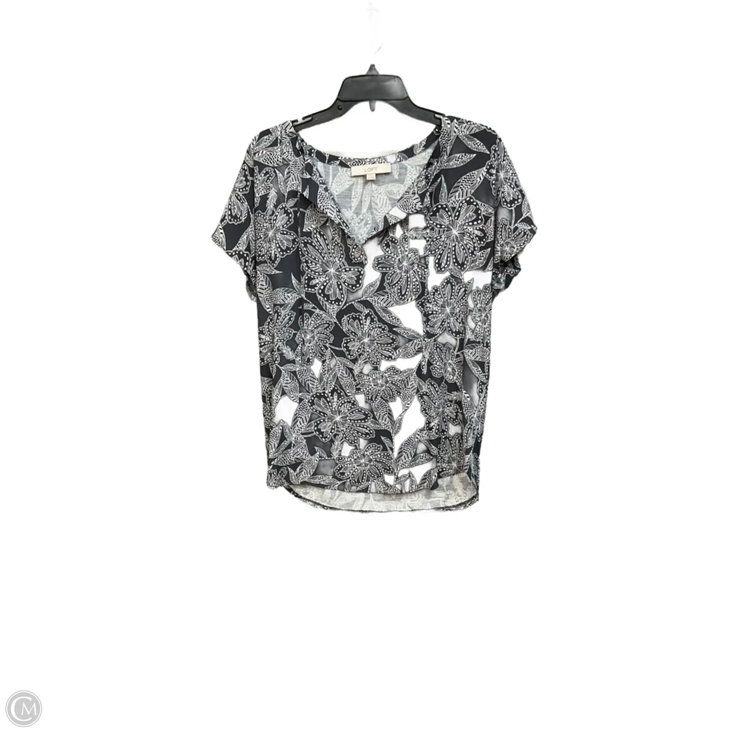 Top Short Sleeve By Loft In Floral Print, Size: M